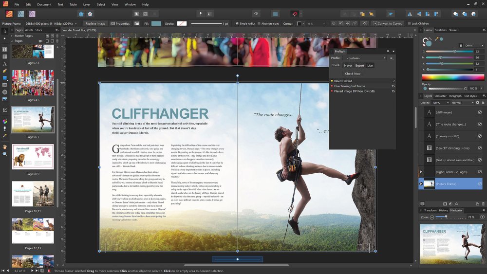 Affinity Publisher preflight