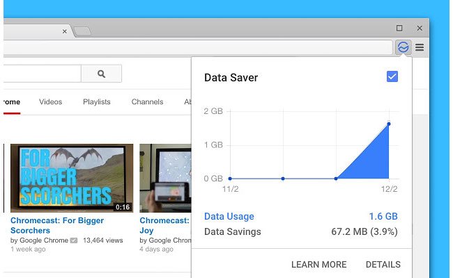 Google Chrome extensions - Data Saver