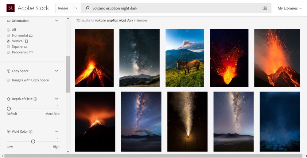 Adobe Stock search interface