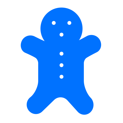 A blue gingerbread man