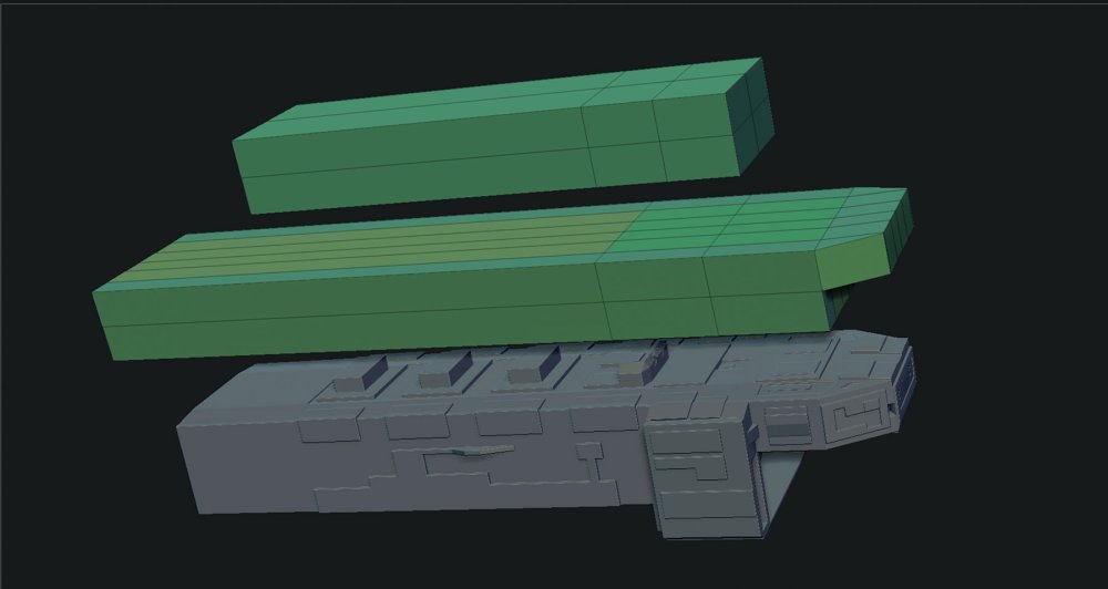 ship model in ZBrush