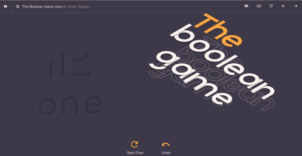 Boolean game homepage