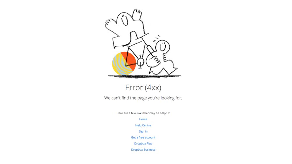 404 pages: DropBox