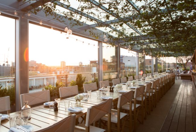 Rooftop dining area