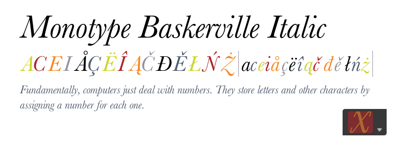 italic font