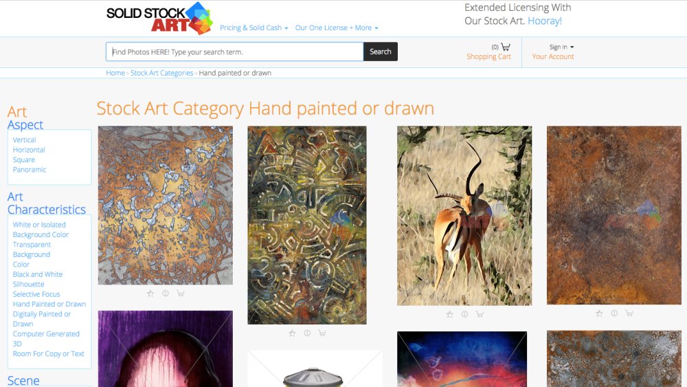 Solid Stock Art hand painted or drawn illustrations collection