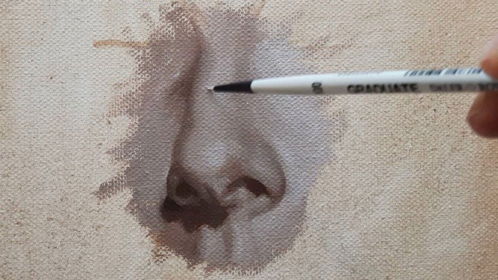 More formed nose shape with further details added