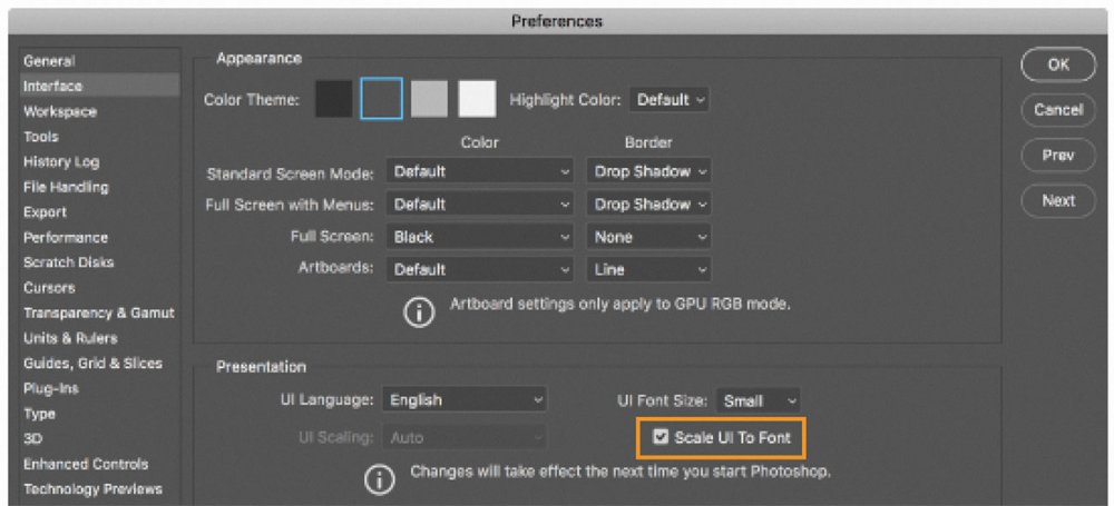 6 new Photoshop features you didn't know about: Increase UI size