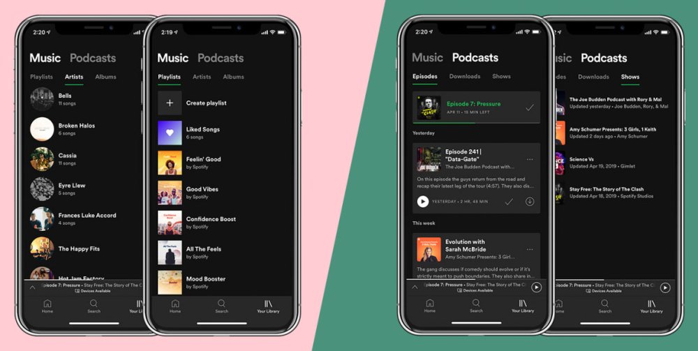 Redesigned Spotify apps