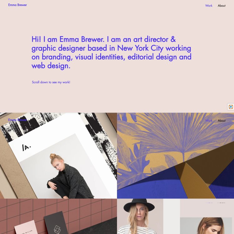 Emma Brewer portfolio template for Wix