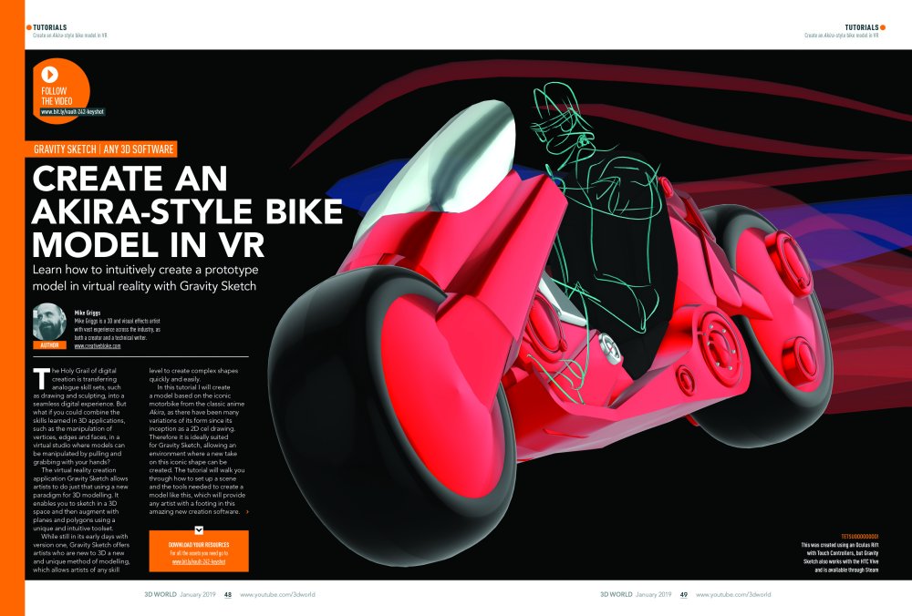 Model an Akira-style bike spread