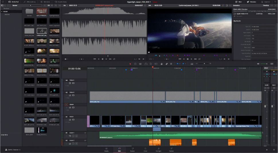 Screenshot of DaVinci Resolve work in progress