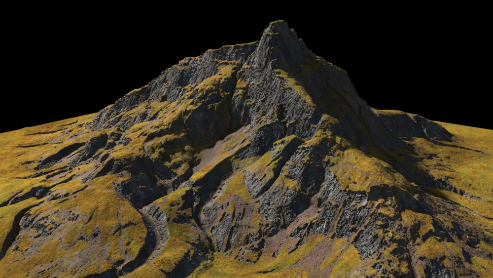 Rough mountain scene in Houdini