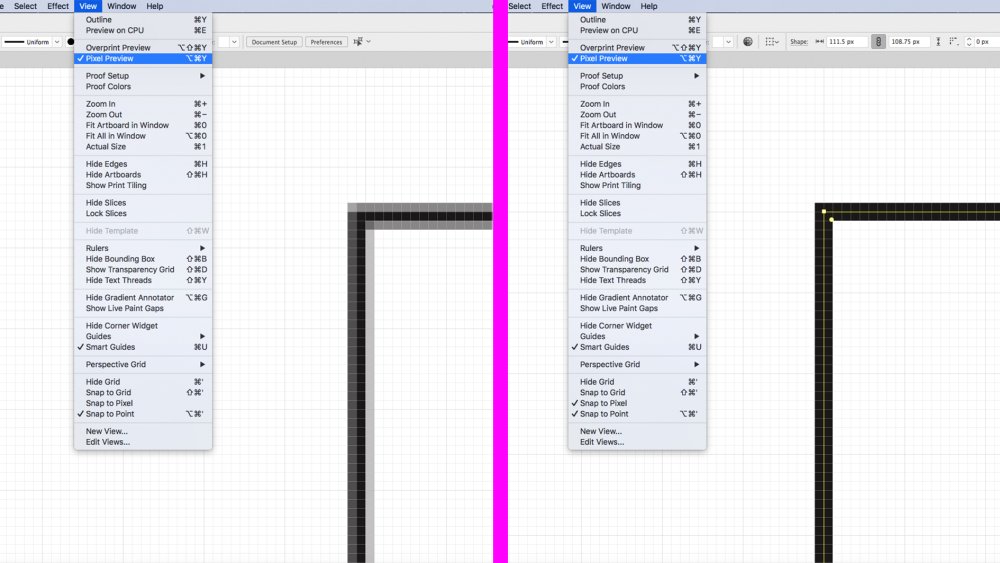Pixel Preview in Illustrator