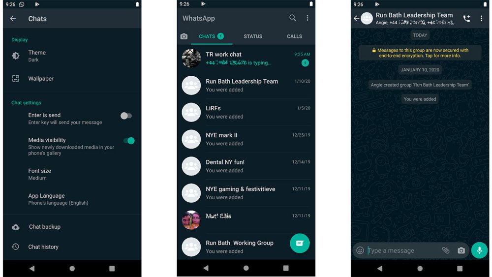 WhatsApp dark mode