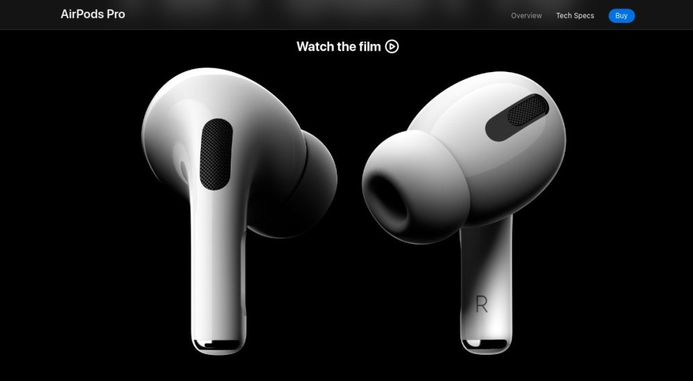 Two Apple airpods