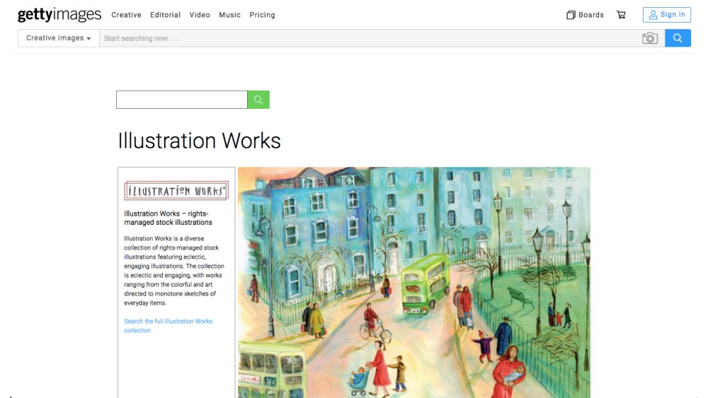 Getty Images' illustration works collection page