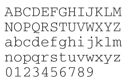 Typewriter fonts: Courier M