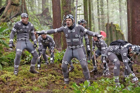 Andy Serkis and the other actors with mocap