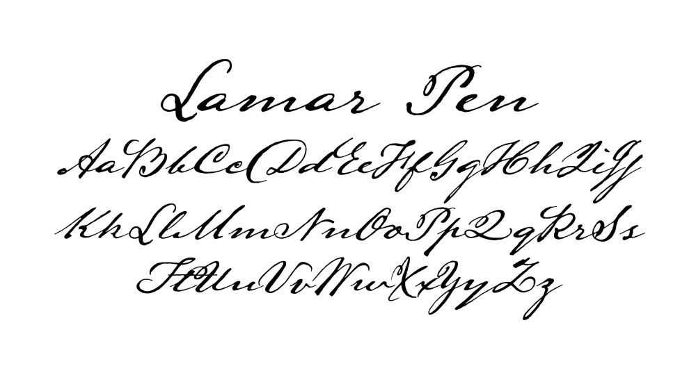Calligraphy fonts: Lamar Pen