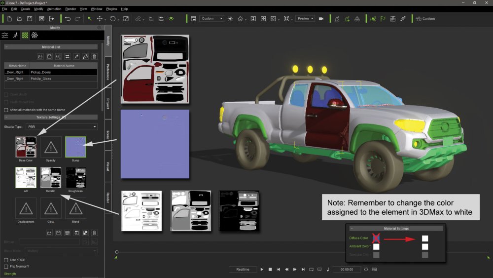 Make vehicle animations with iClone 7: Deactivate the first vehicle simulation