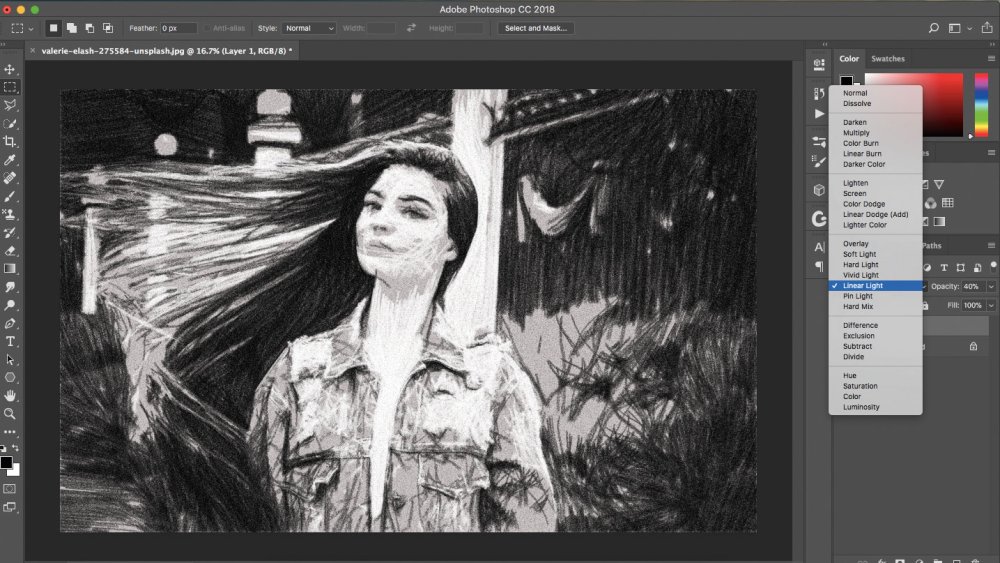 Photoshop with image of woman in it