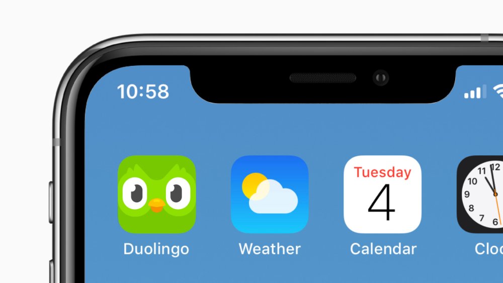 Duolingo app icon on a phone screen