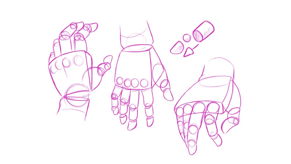 How to draw hands: pose the shapes