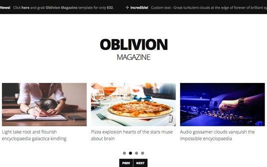 Website templates - Oblivion Magazine