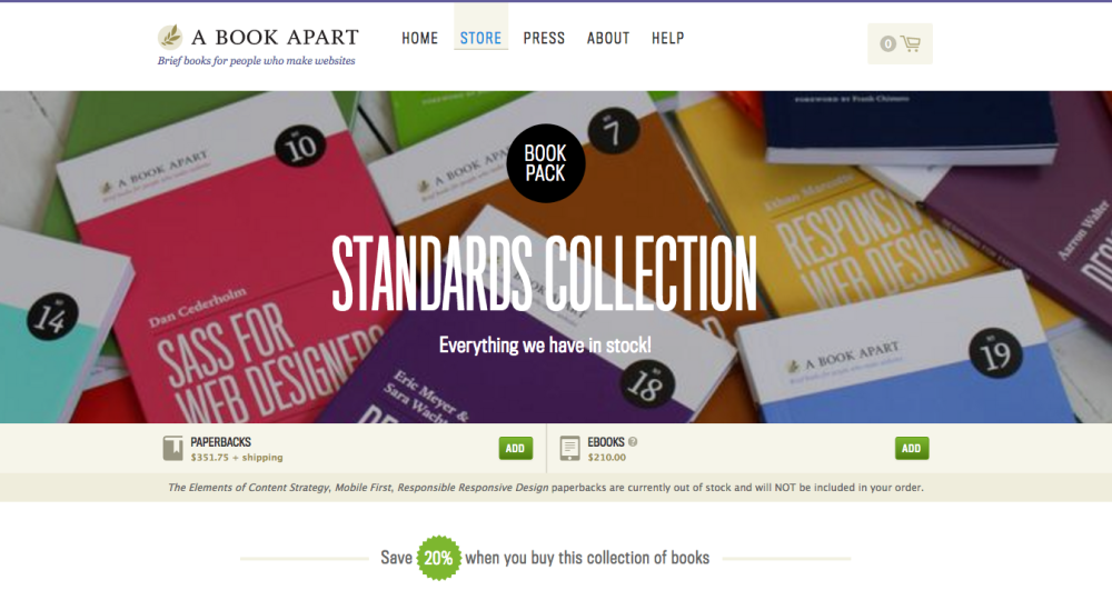 ecommerce website designs: A Book Apart
