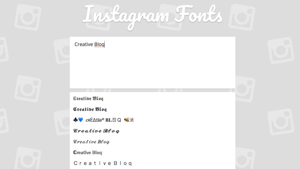 Instagram Fonts results for Creative Bloq