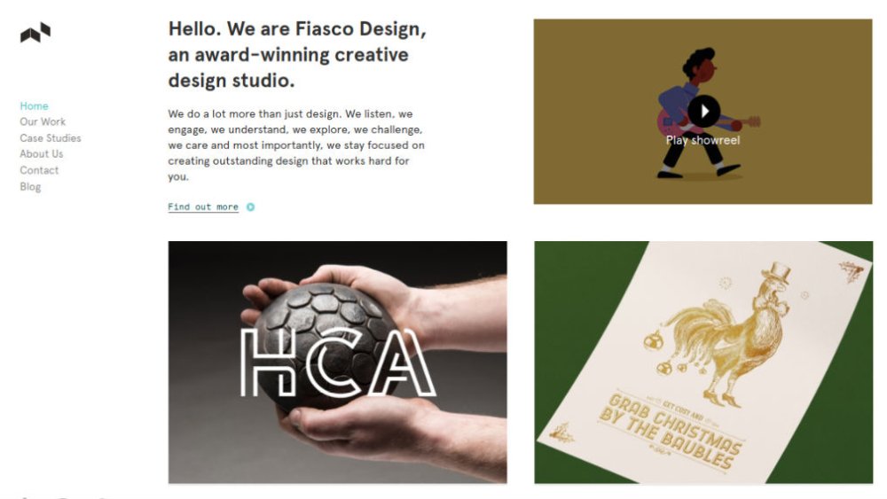 Screenshot of Fiasco Design's website
