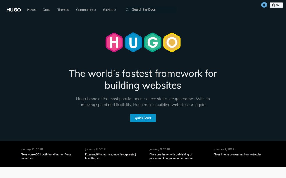 Hugo homepage