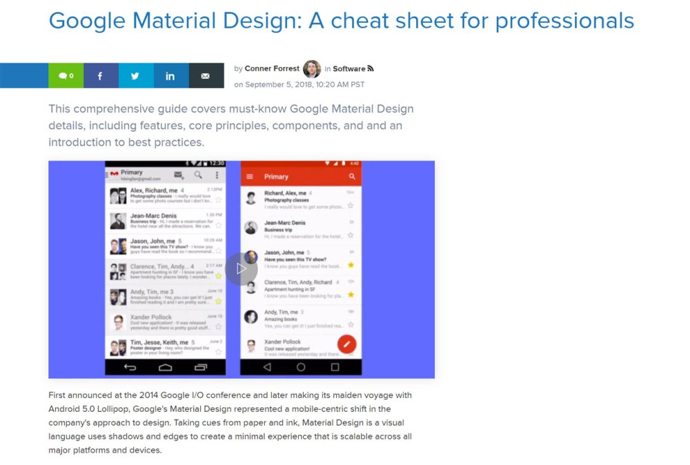 12 cheat sheets for every designer: Google Material Design – a cheat sheet for professionals