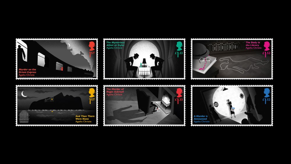Agatha Christie stamps by Studio Sutherl&