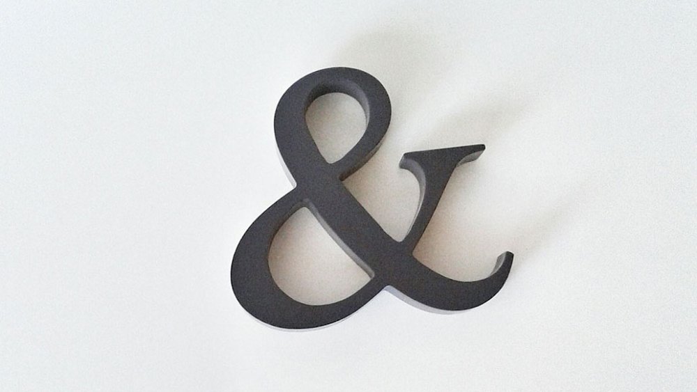 ampersand on a plain background
