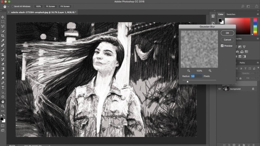 Photoshop with image of woman