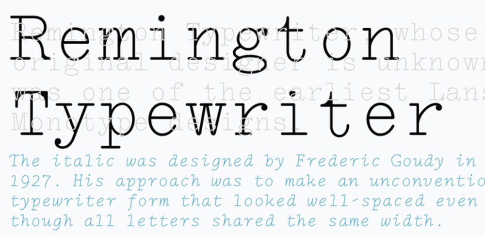 Typewriter fonts: Remington