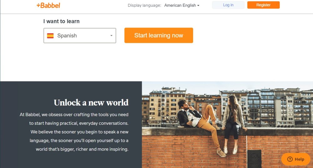 best language learning apps: Babbel homepage