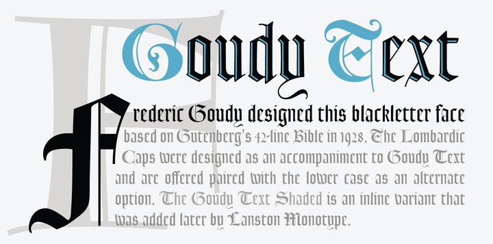 Old English fonts: LTC Goudy Text