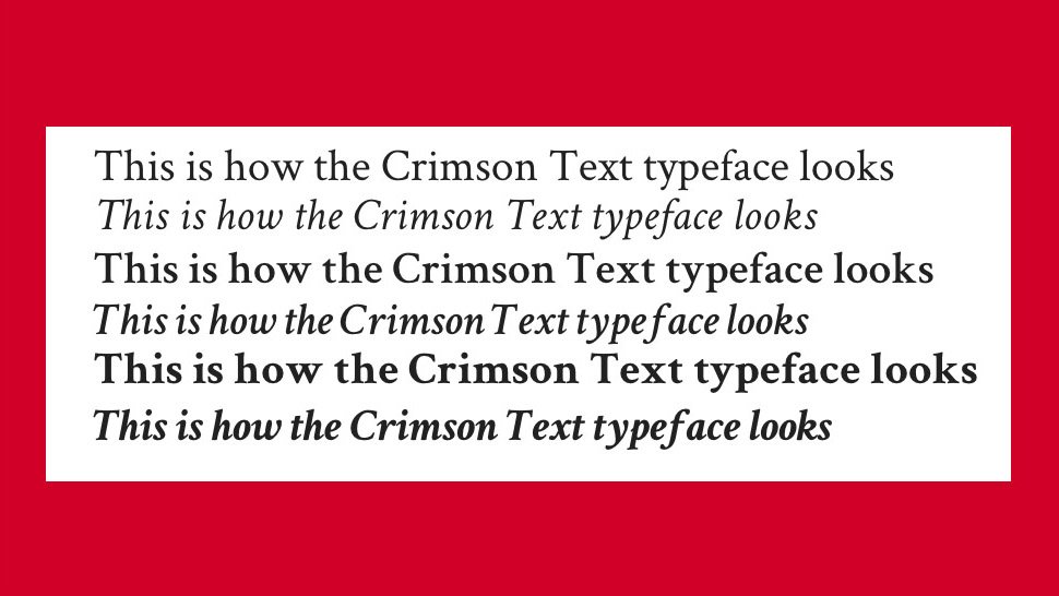 Free web fonts Crimson Text