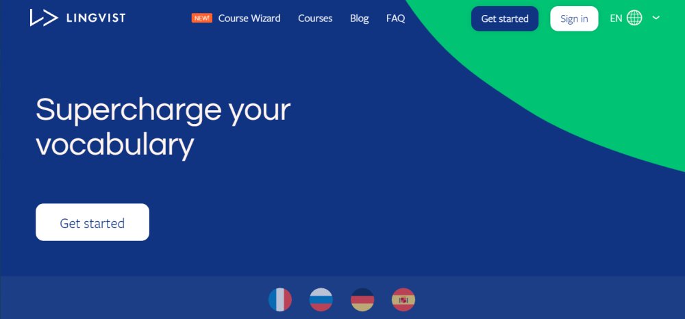 best language learning apps: Lingvist homepage