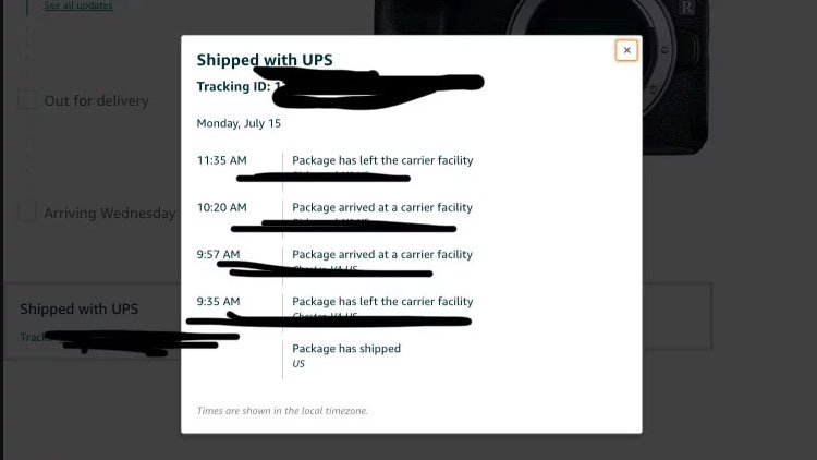 shipping message
