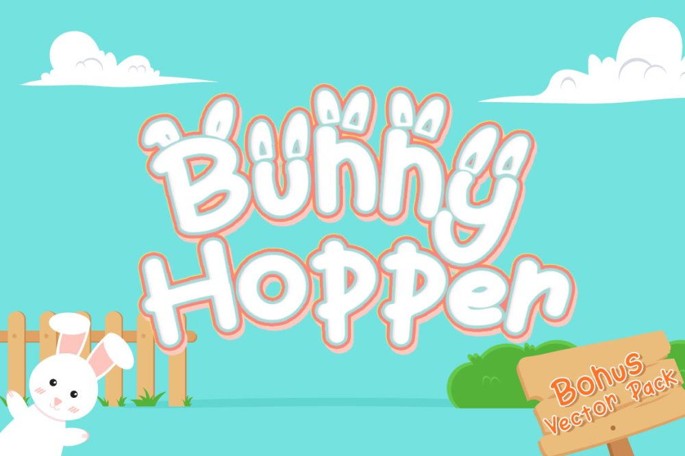 8 free Easter fonts: Bunny Hopper Ear