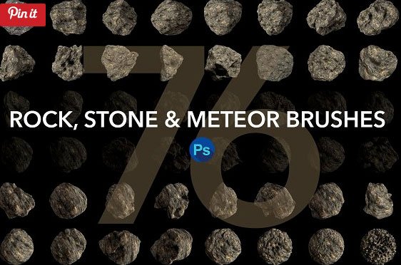 Rock, Stone and Meteor Photoshop brushes