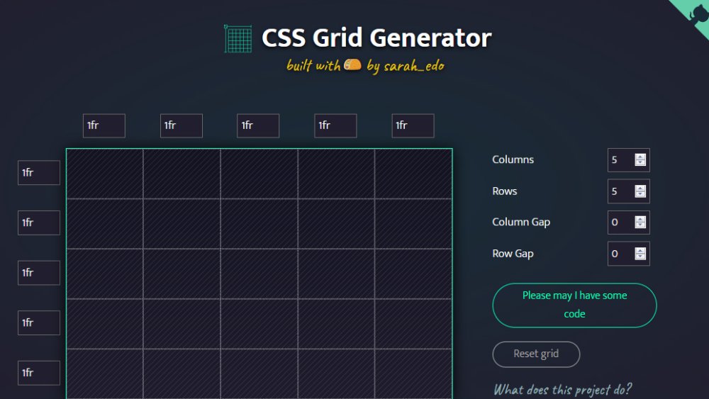Best web design tools: CSS Grid Generator