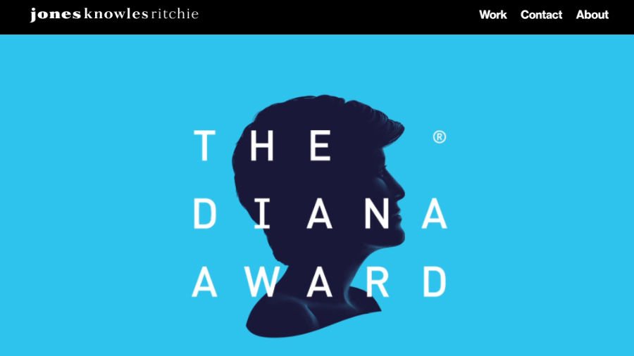 Screenshot of Jones Knowles Ritchie website shows The Diana Award