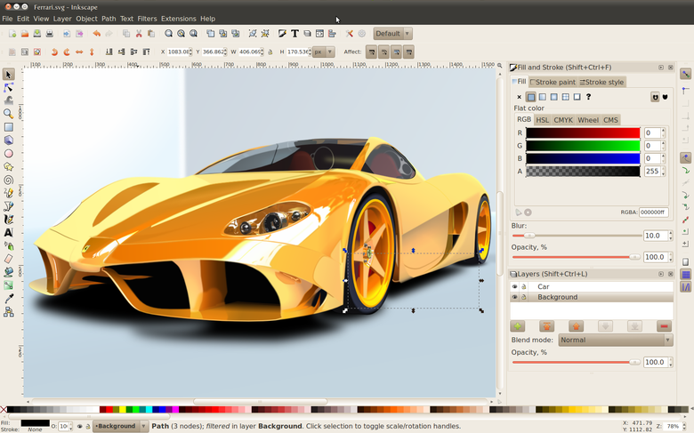 Screenshot of Inkscape