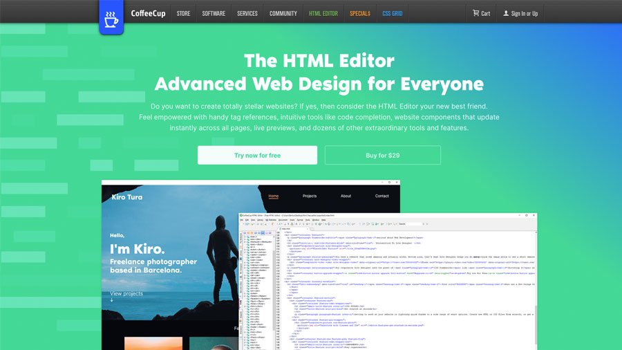 Coffee Cup HTML editor
