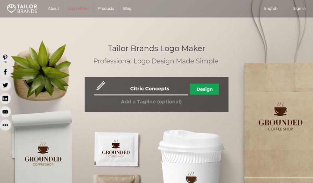 Free logo design tools: Tailor Brands Logo Maker